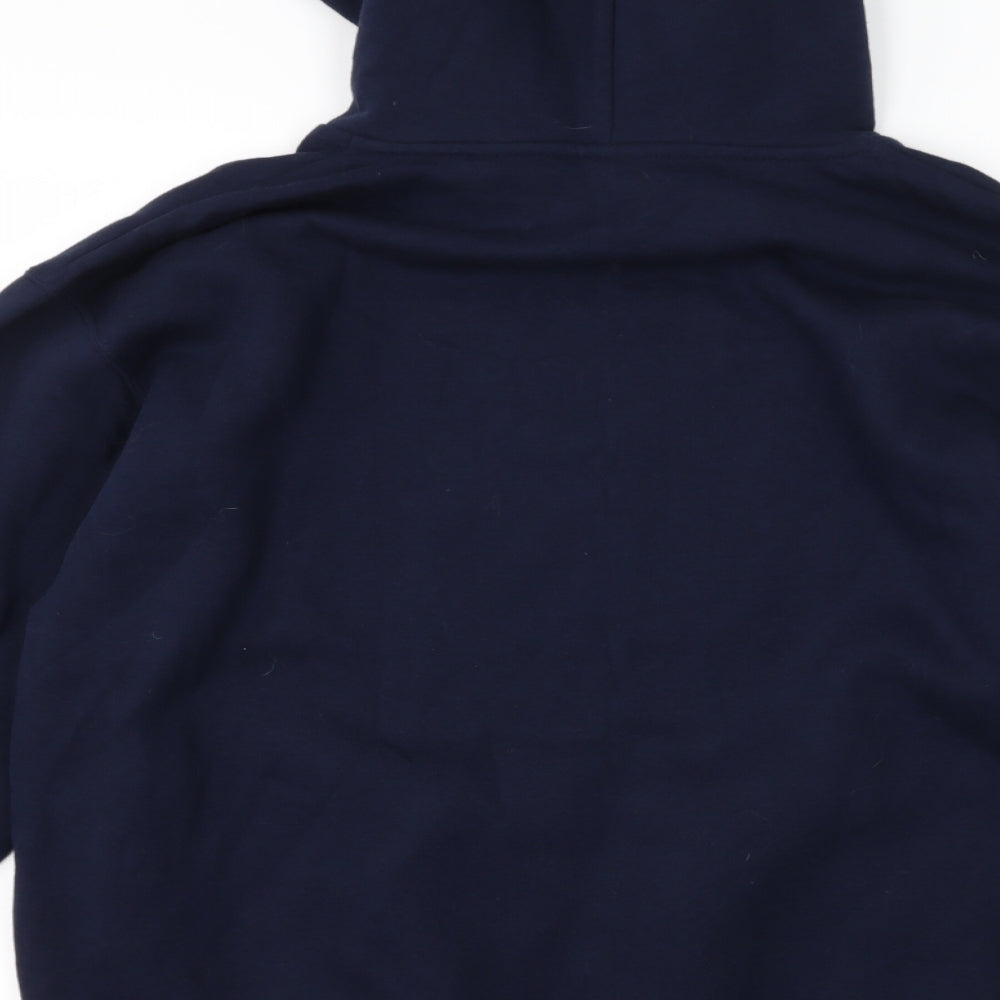 Fruit of the Loom Mens Blue   Pullover Hoodie Size L  - rabbit slogan