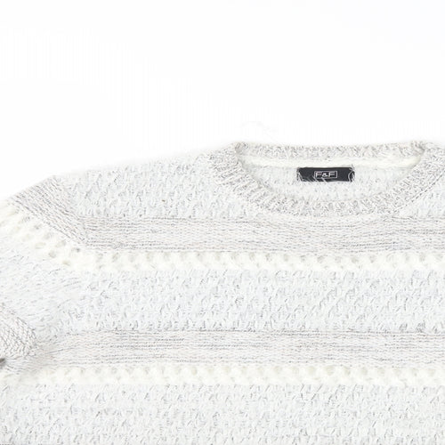 F&F Womens Grey Striped  Pullover Jumper Size 12