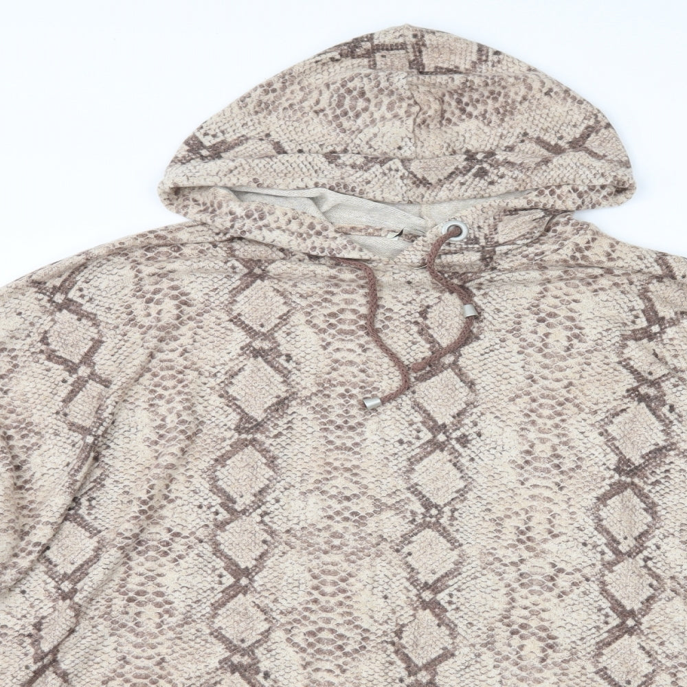 George Womens Brown Animal Print  Pullover Hoodie Size 2XL