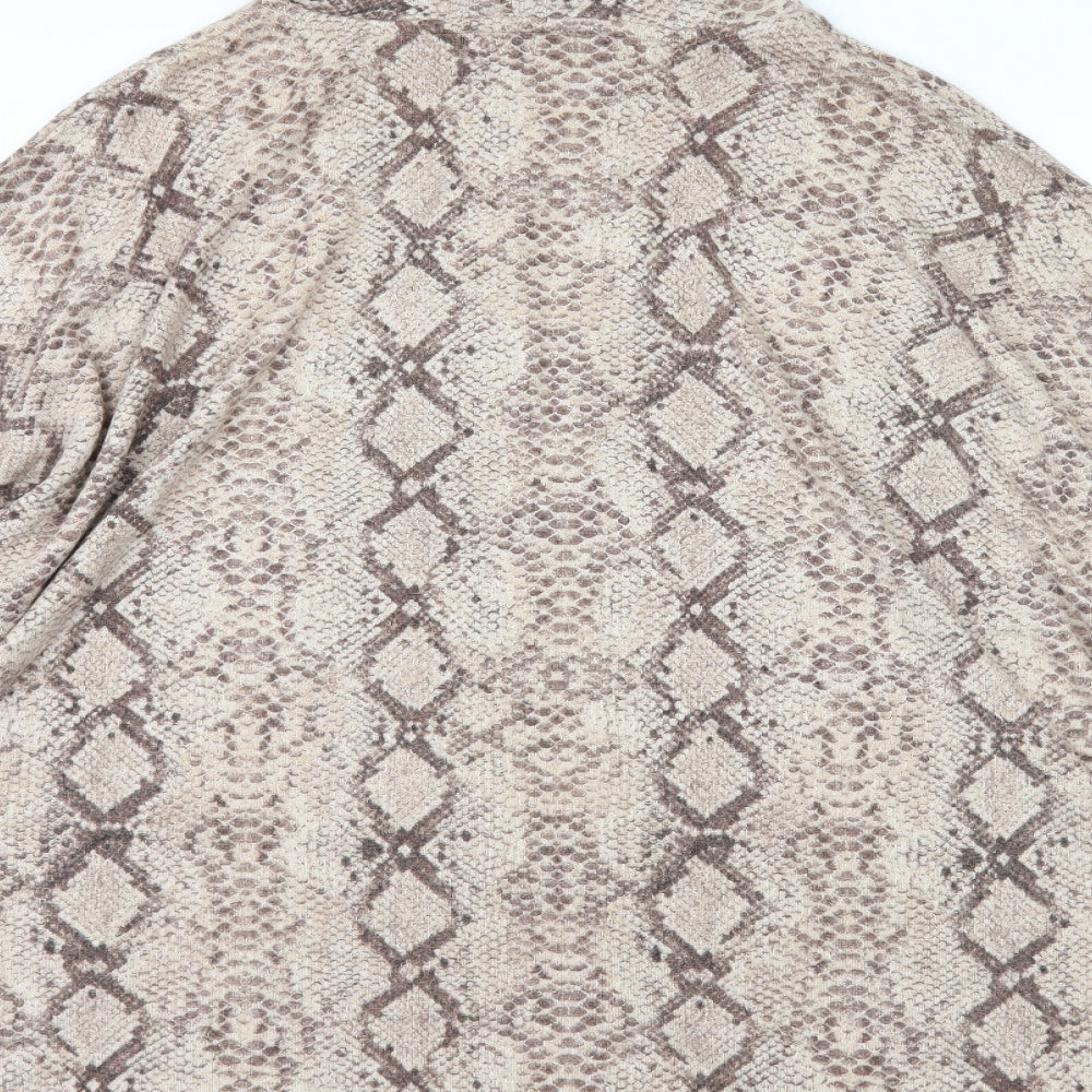 George Womens Brown Animal Print  Pullover Hoodie Size 2XL