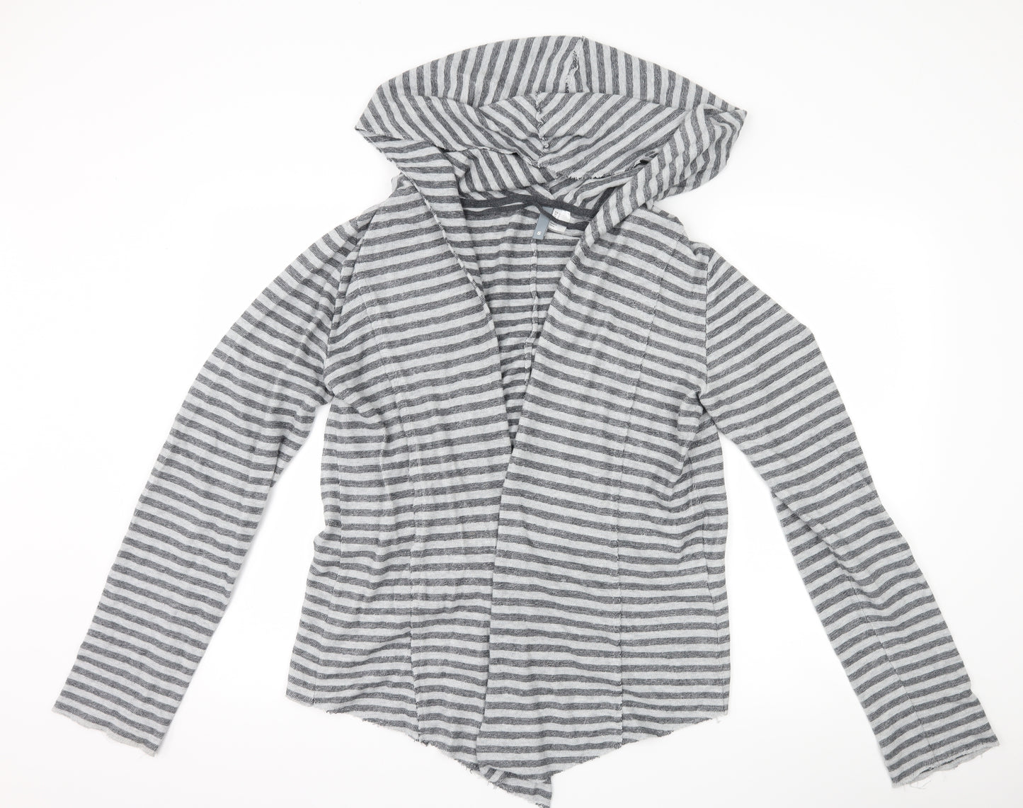 H&M Womens Grey Striped  Jacket Coatigan Size S
