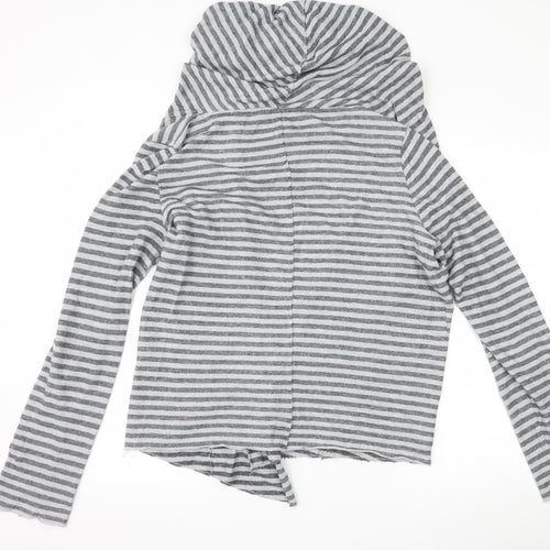 H&M Womens Grey Striped  Jacket Coatigan Size S