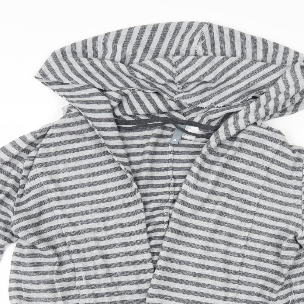 H&M Womens Grey Striped  Jacket Coatigan Size S