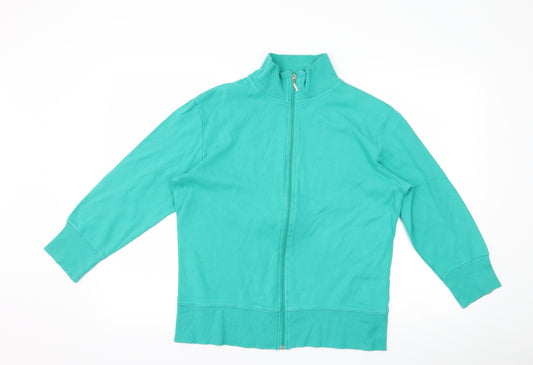 Front view of Ethel Austin women’s green jacket, size UK 18