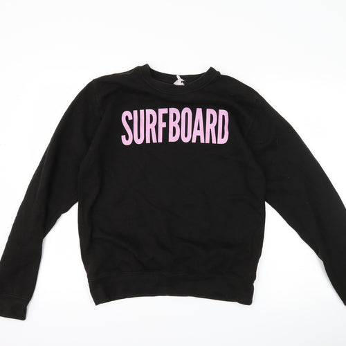 Just Hoods Womens Black   Pullover Sweatshirt Size S  - Surfboard