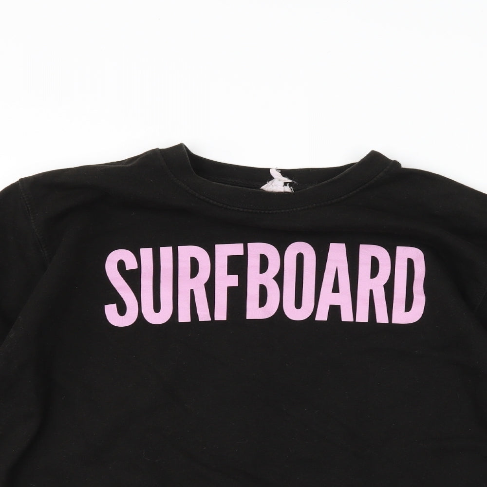 Just Hoods Womens Black   Pullover Sweatshirt Size S  - Surfboard