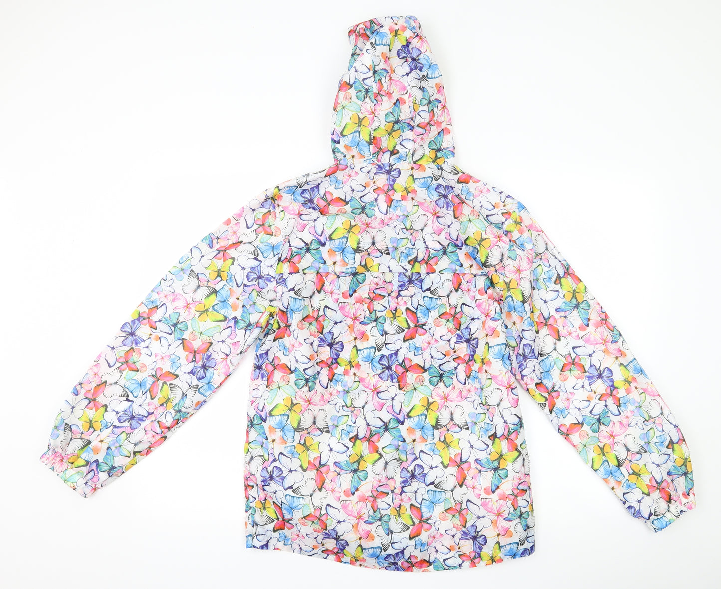 TU Girls White   Rain Coat Coat Size 11-12 Years  - Butterflies