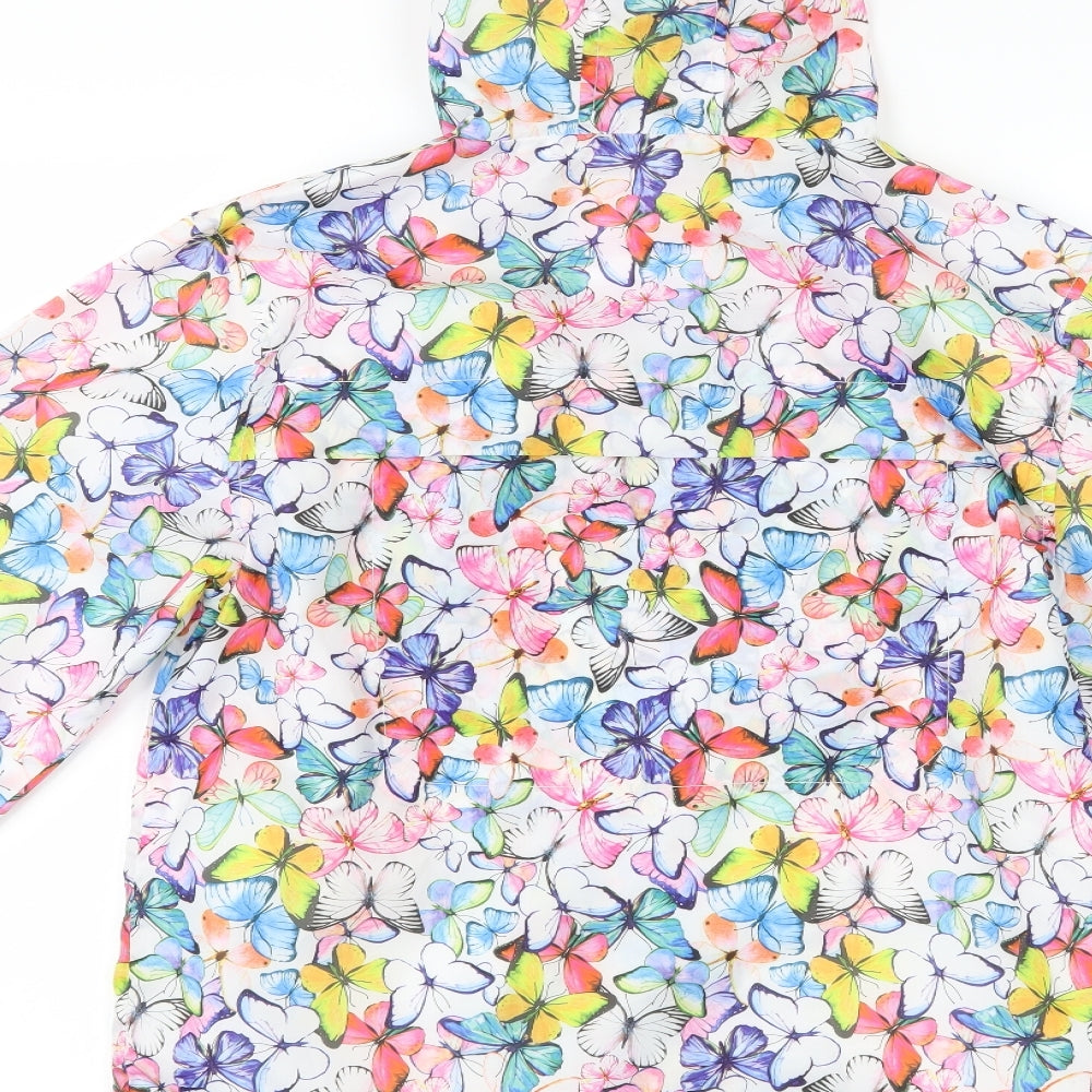TU Girls White   Rain Coat Coat Size 11-12 Years  - Butterflies