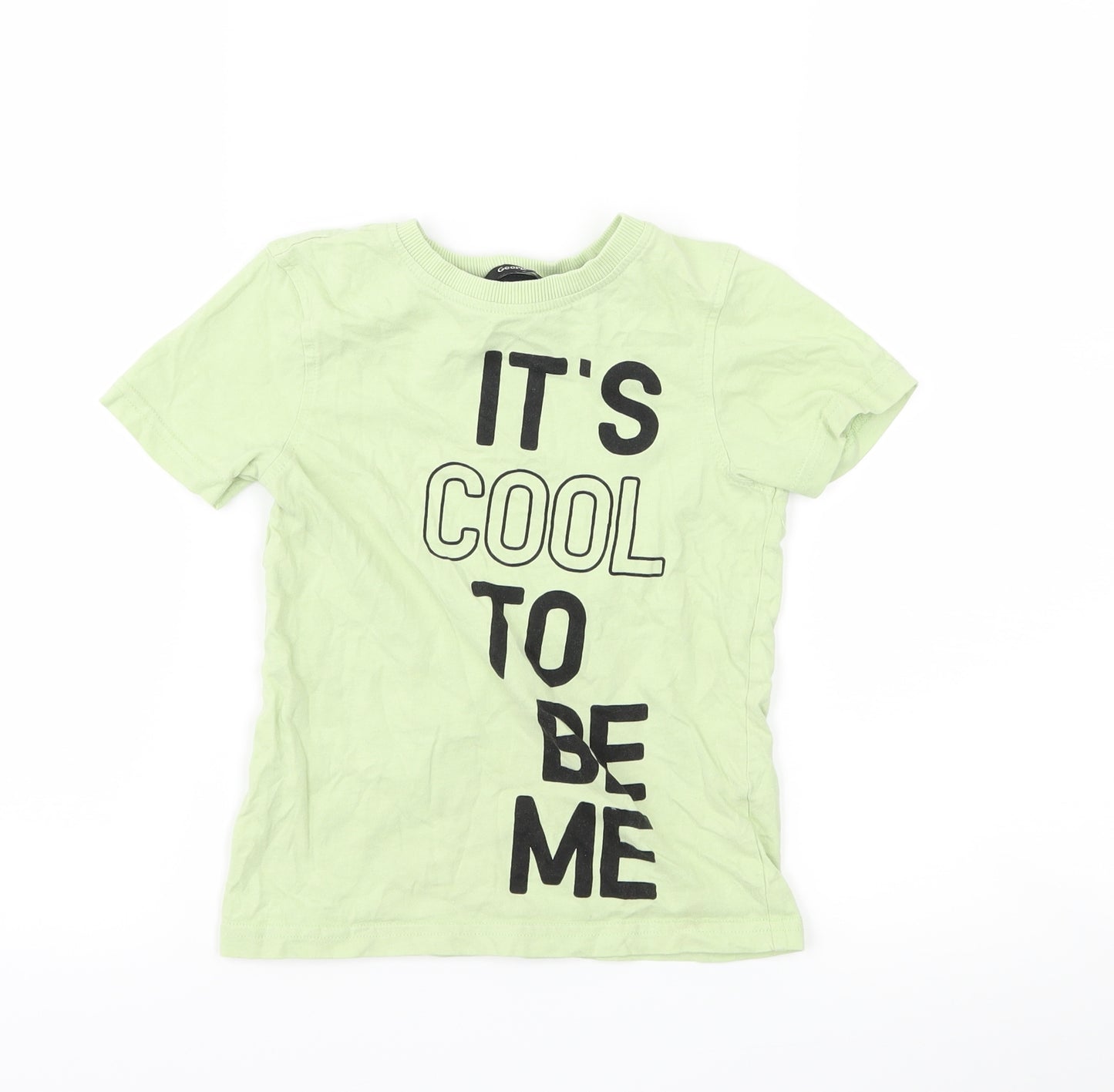 George Boys Green   Basic T-Shirt Size 4-5 Years  - slogan
