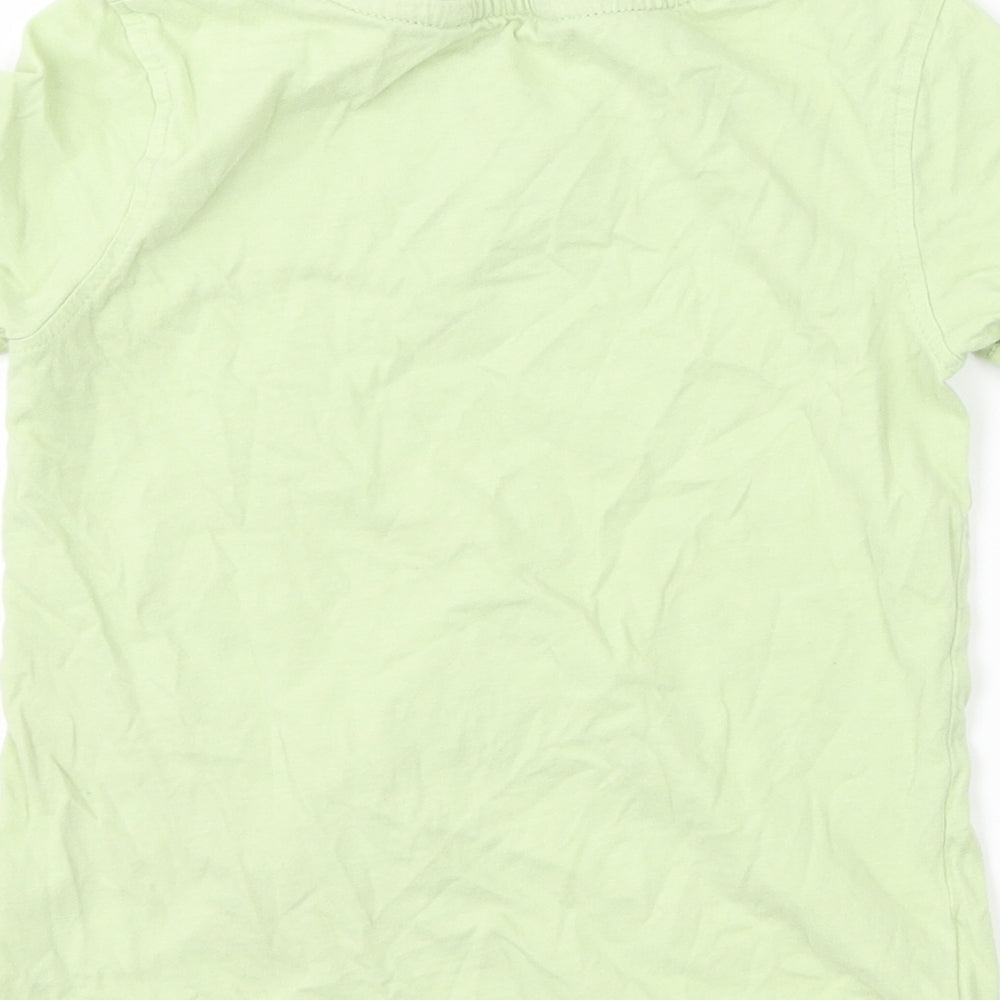 George Boys Green   Basic T-Shirt Size 4-5 Years  - slogan