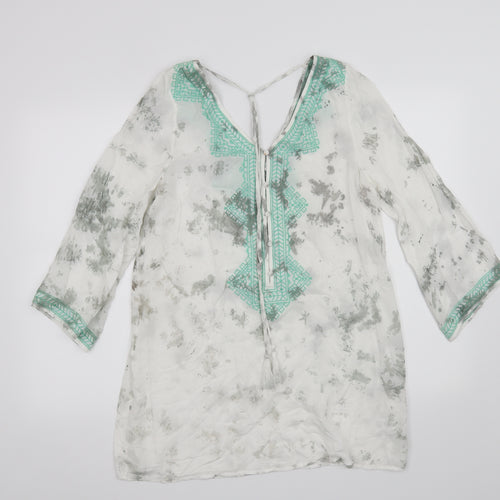 andree blue Womens White   Basic Blouse Size S