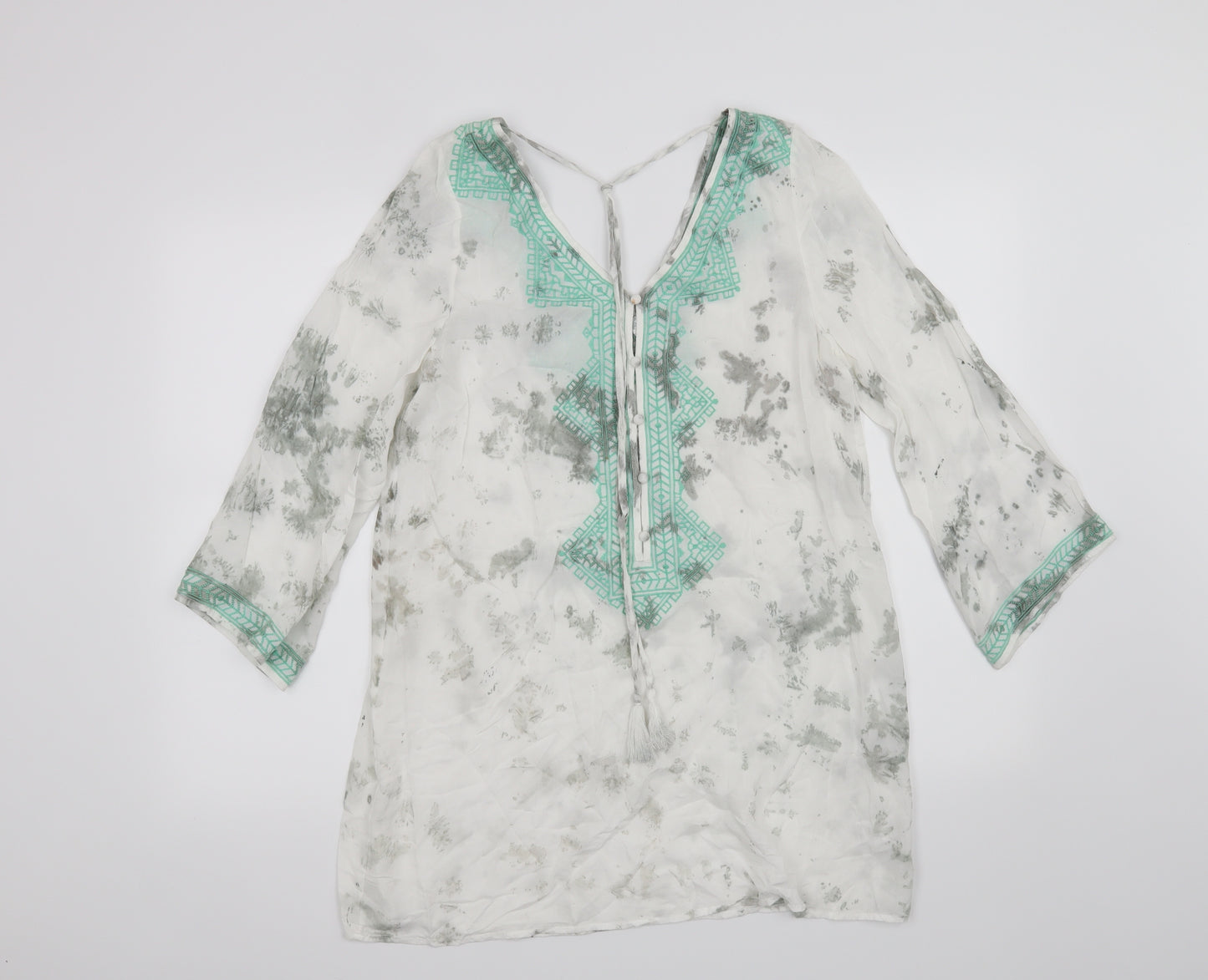 andree blue Womens White   Basic Blouse Size S