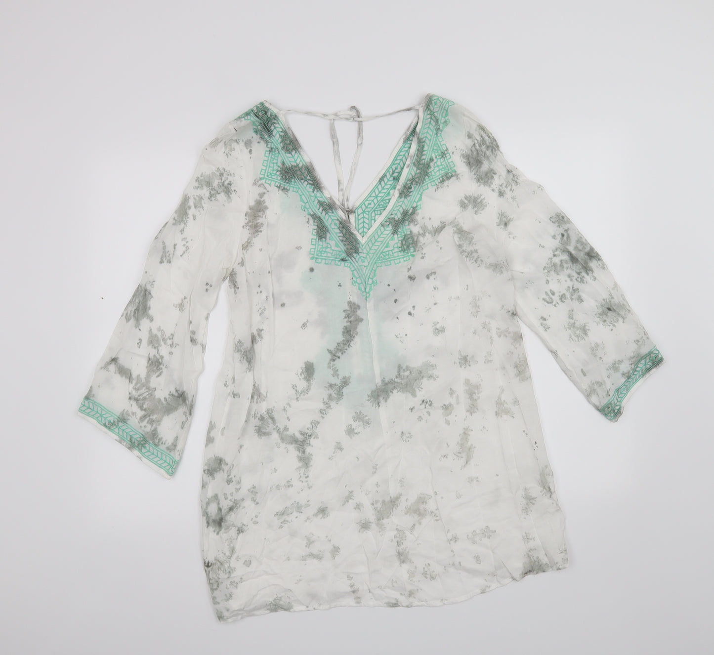 andree blue Womens White   Basic Blouse Size S