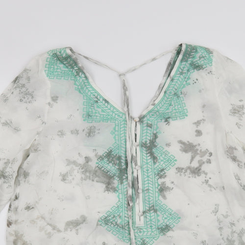andree blue Womens White   Basic Blouse Size S