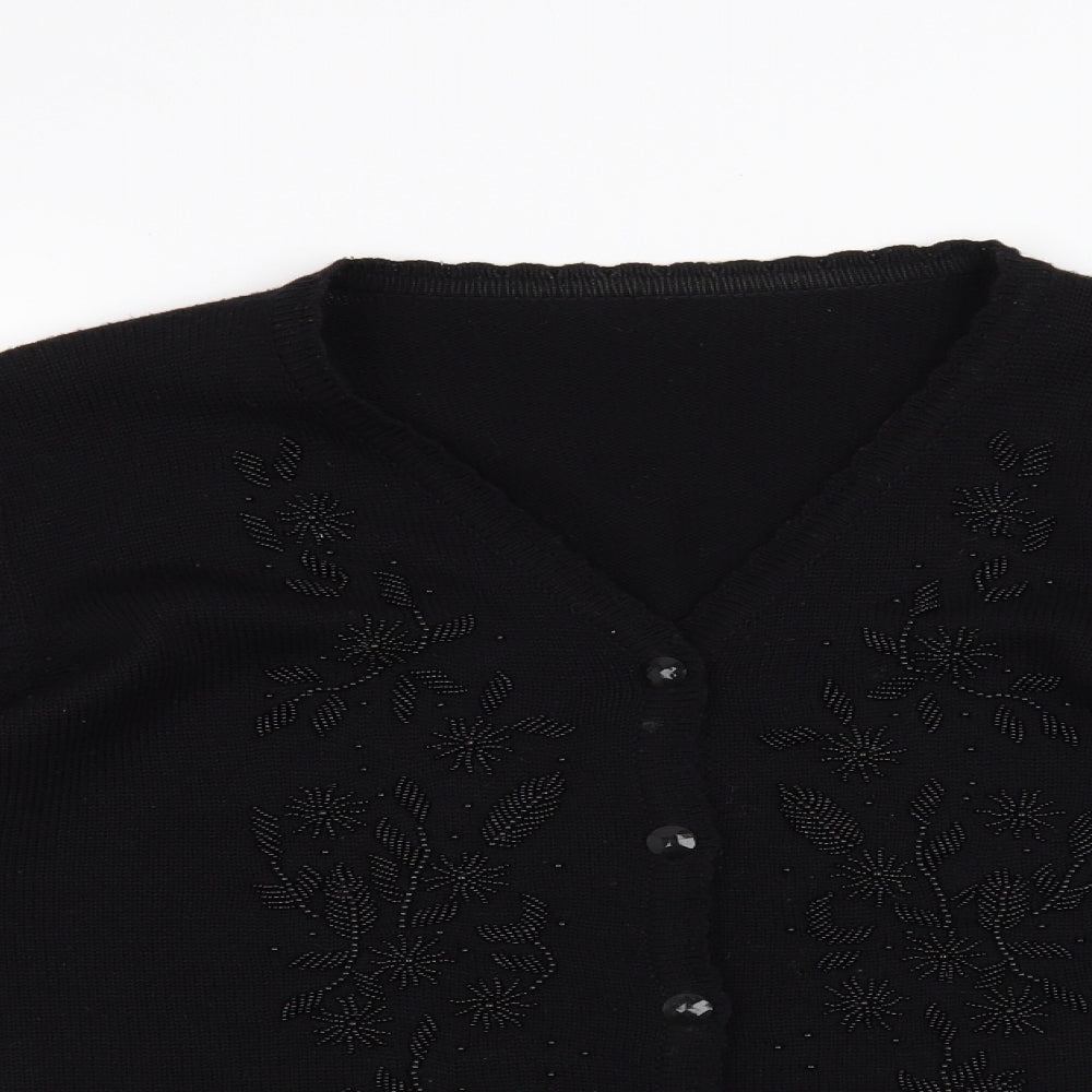 Marks and Spencer Womens Black   Cardigan Jumper Size 18
