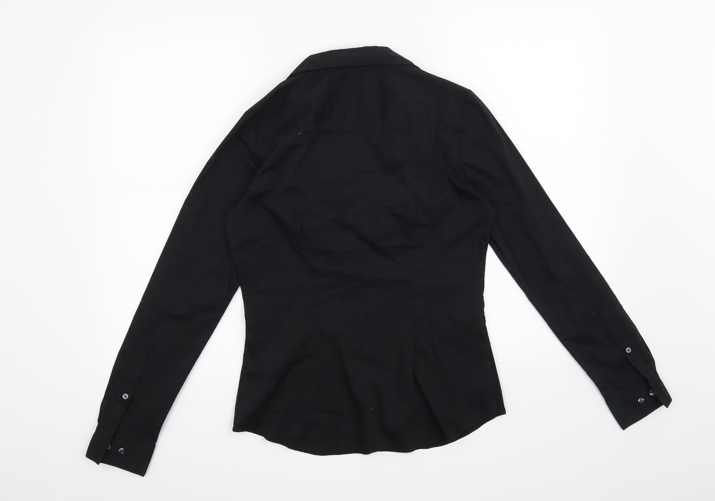 H&M Womens Black   Basic Button-Up Size 8