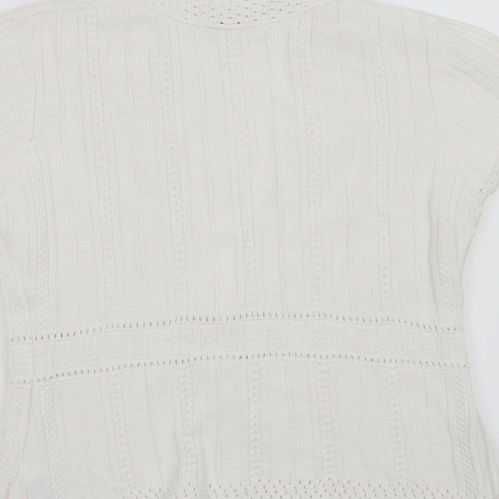 M&Co Womens White   Cardigan Jumper Size L