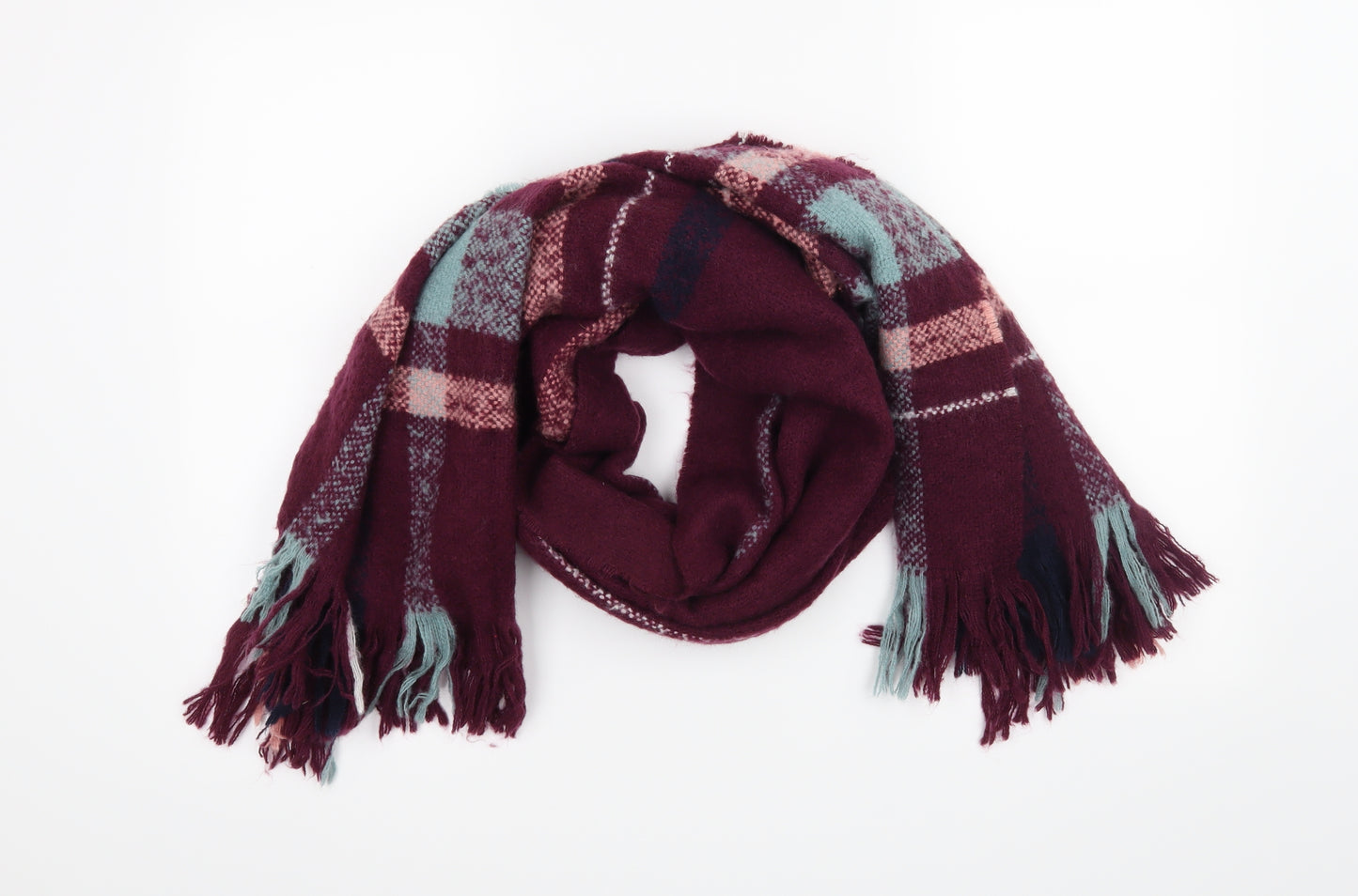 F&F Womens Purple Plaid   Scarf