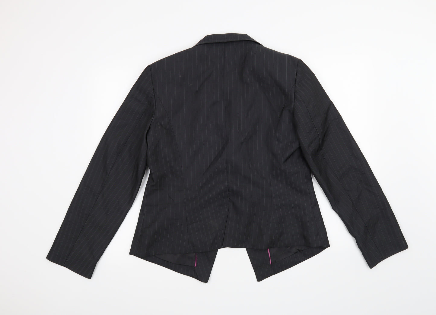 Preworn Womens Grey Striped  Jacket Suit Jacket Size 16