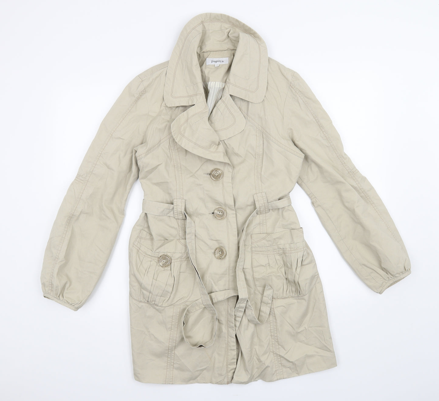 Papaya Womens Beige   Jacket Coat Size 12