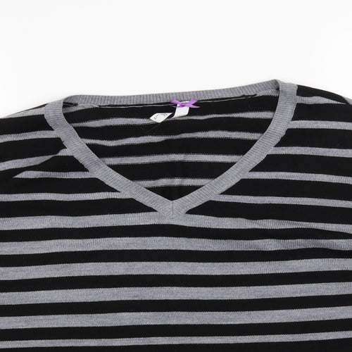BHS Womens Black Striped  Pullover Jumper Size 16