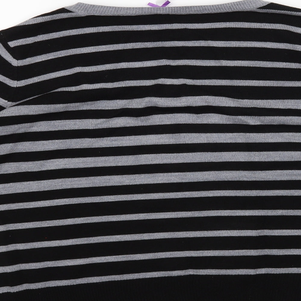 BHS Womens Black Striped  Pullover Jumper Size 16