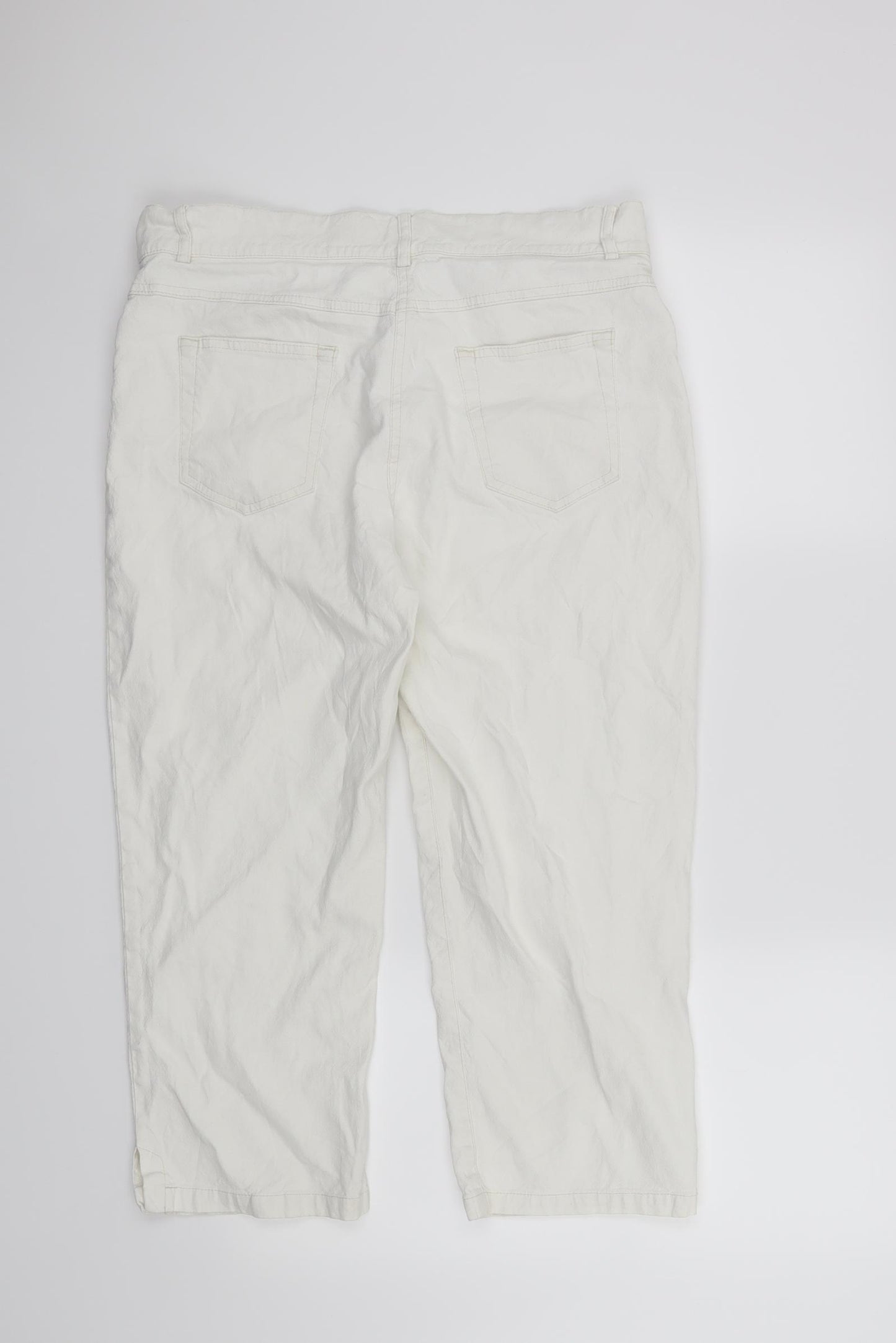 Per Una Womens White   Cropped Jeans Size 14 L21 in