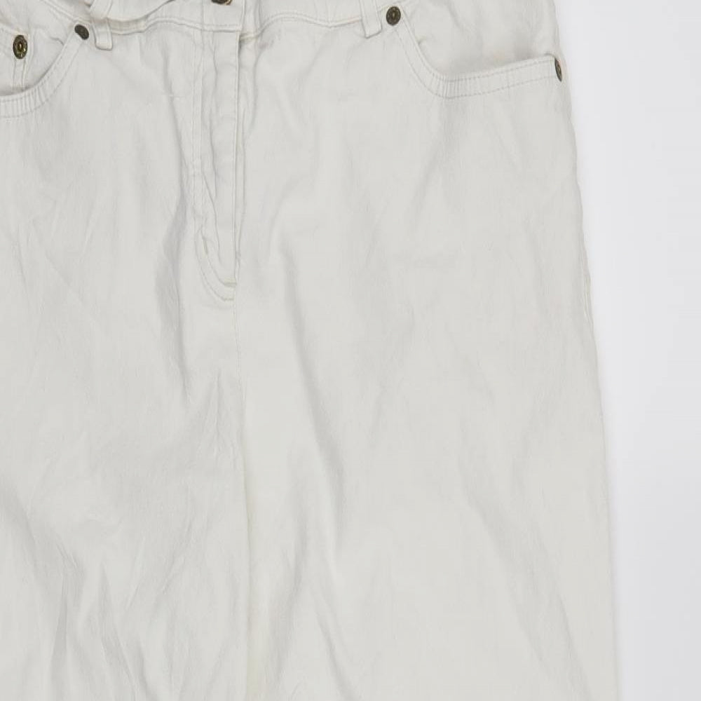 Per Una Womens White   Cropped Jeans Size 14 L21 in