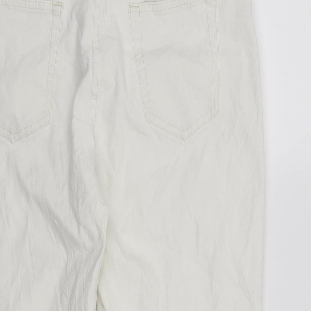 Per Una Womens White   Cropped Jeans Size 14 L21 in