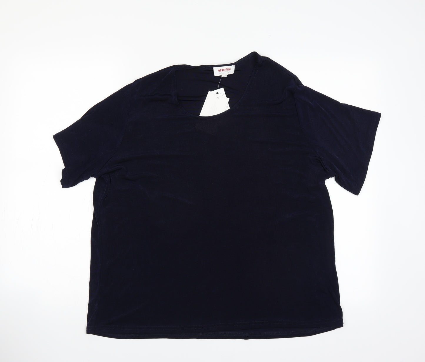Essential Collection Womens Blue   Basic Blouse Size 16