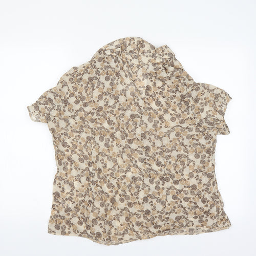 Berkertex Womens Beige Floral  Basic Blouse Size 20