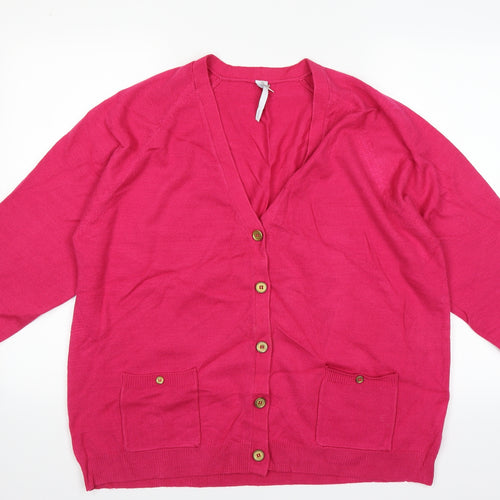 Note Womens Pink   Cardigan Jumper Size 16