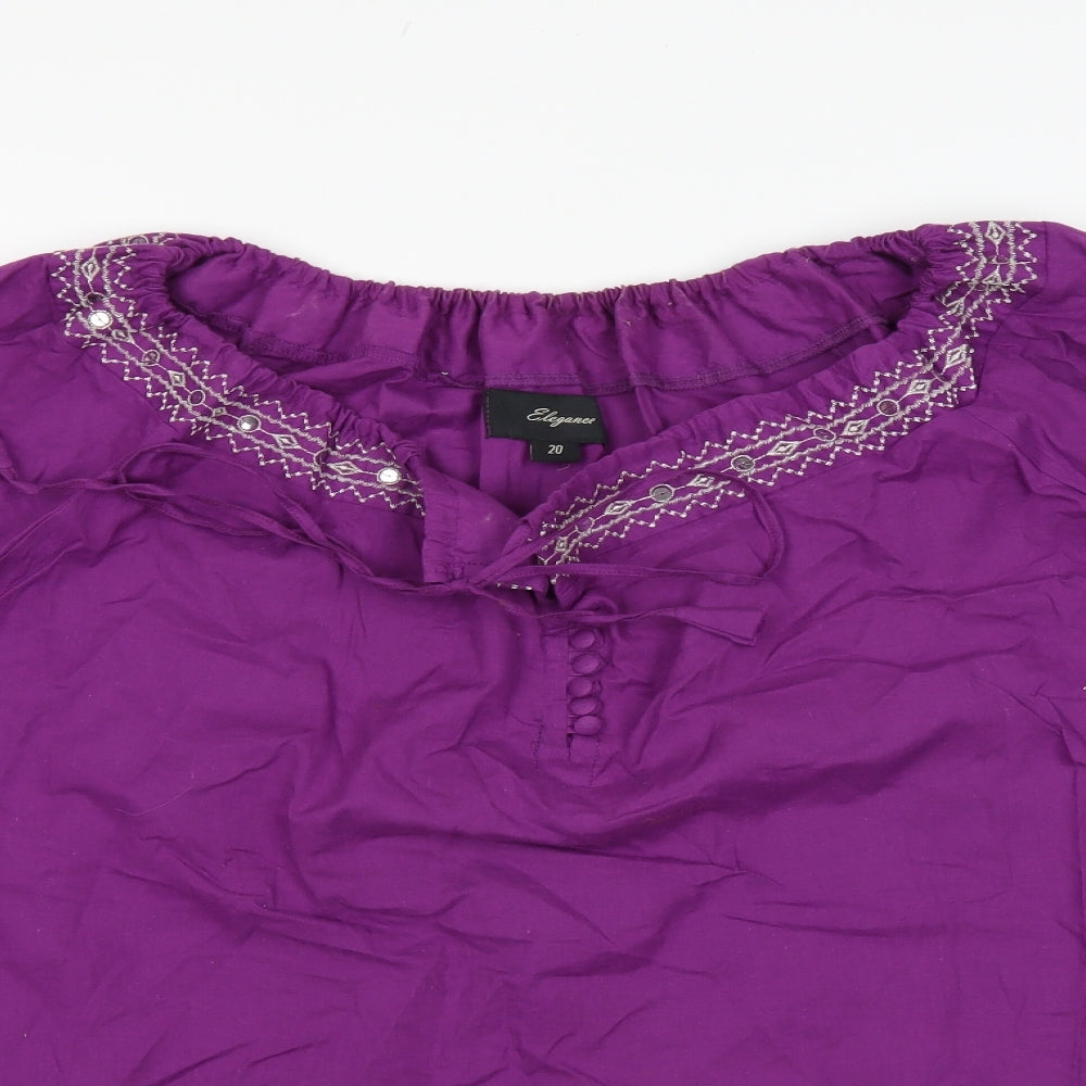 Elegance Womens Purple   Basic Blouse Size 20