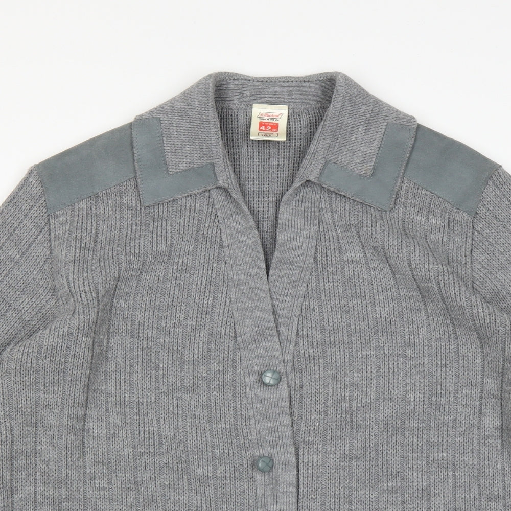 St michael Mens Grey   Cardigan Jumper Size L  - 42 in chest