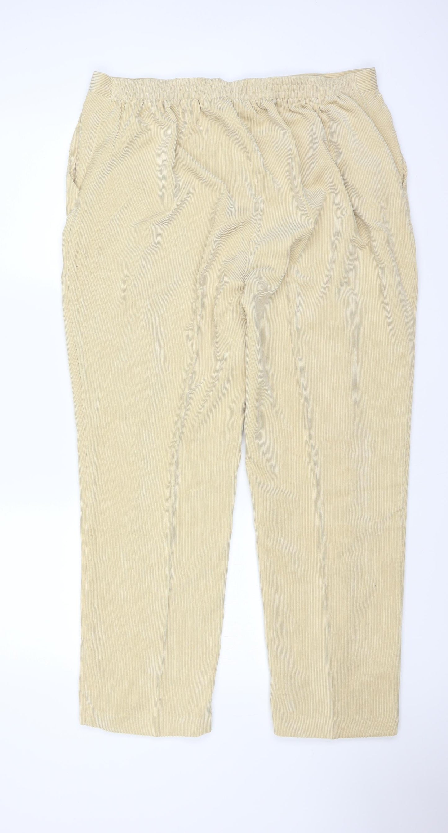 Julipa Womens Yellow  Corduroy Trousers  Size 18 L28 in