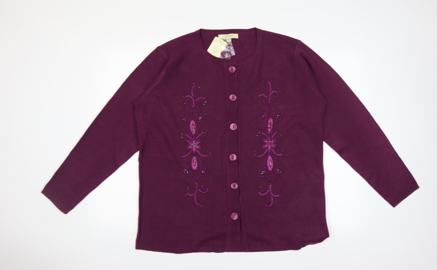 Classics Womens Purple   Cardigan Jumper Size 16