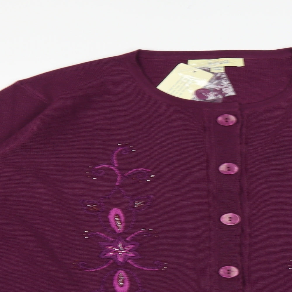 Classics Womens Purple   Cardigan Jumper Size 16