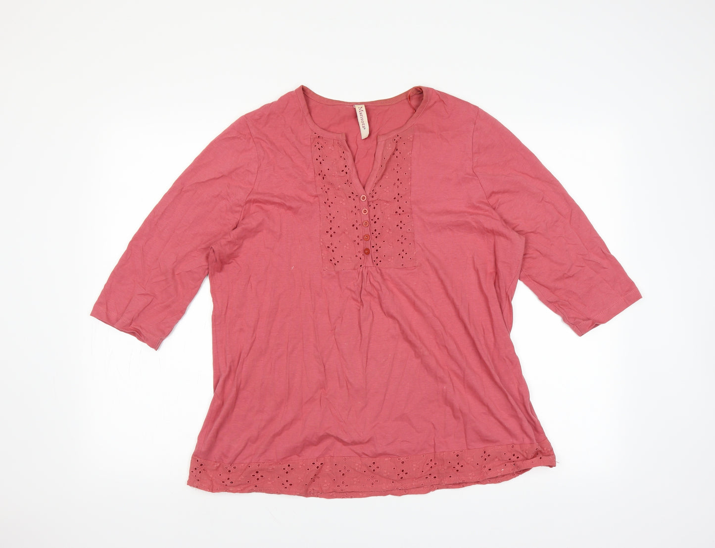 Marisota Womens Pink   Basic Blouse Size 16