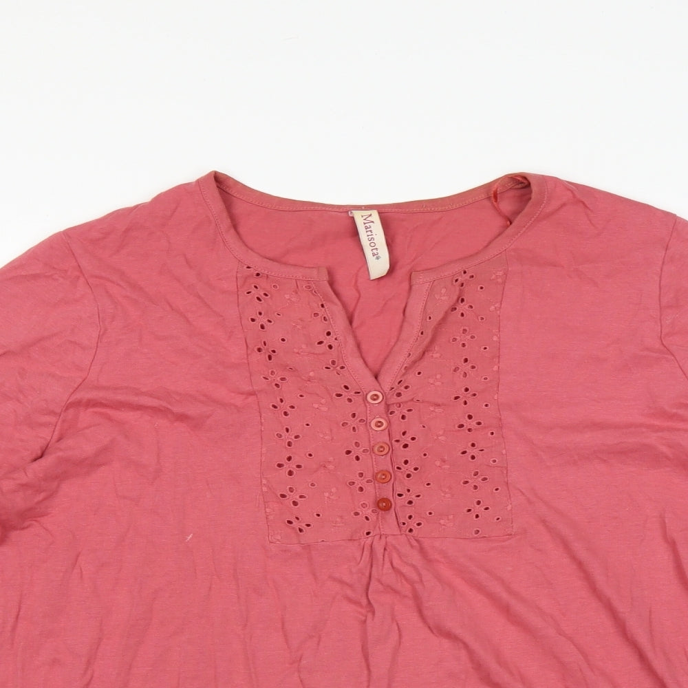 Marisota Womens Pink   Basic Blouse Size 16
