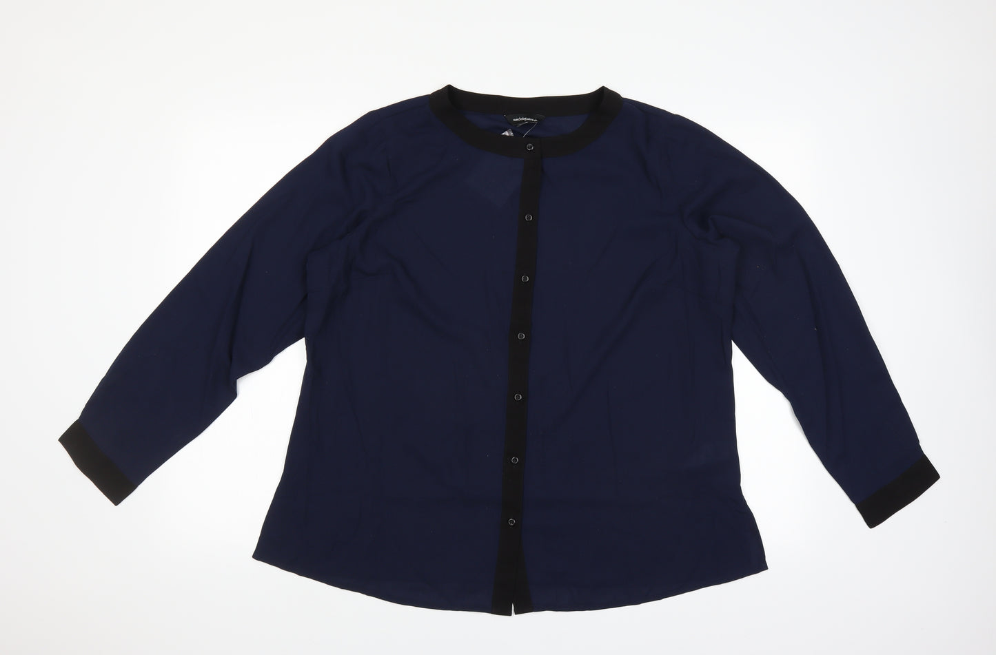 Wardrobe Essentials Womens Blue   Basic Blouse Size 18