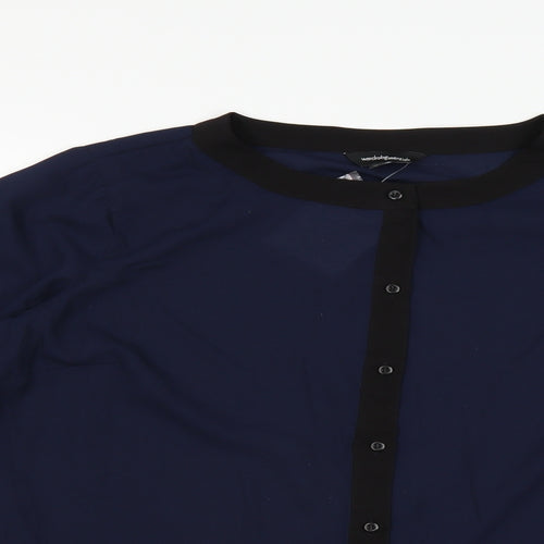 Wardrobe Essentials Womens Blue   Basic Blouse Size 18
