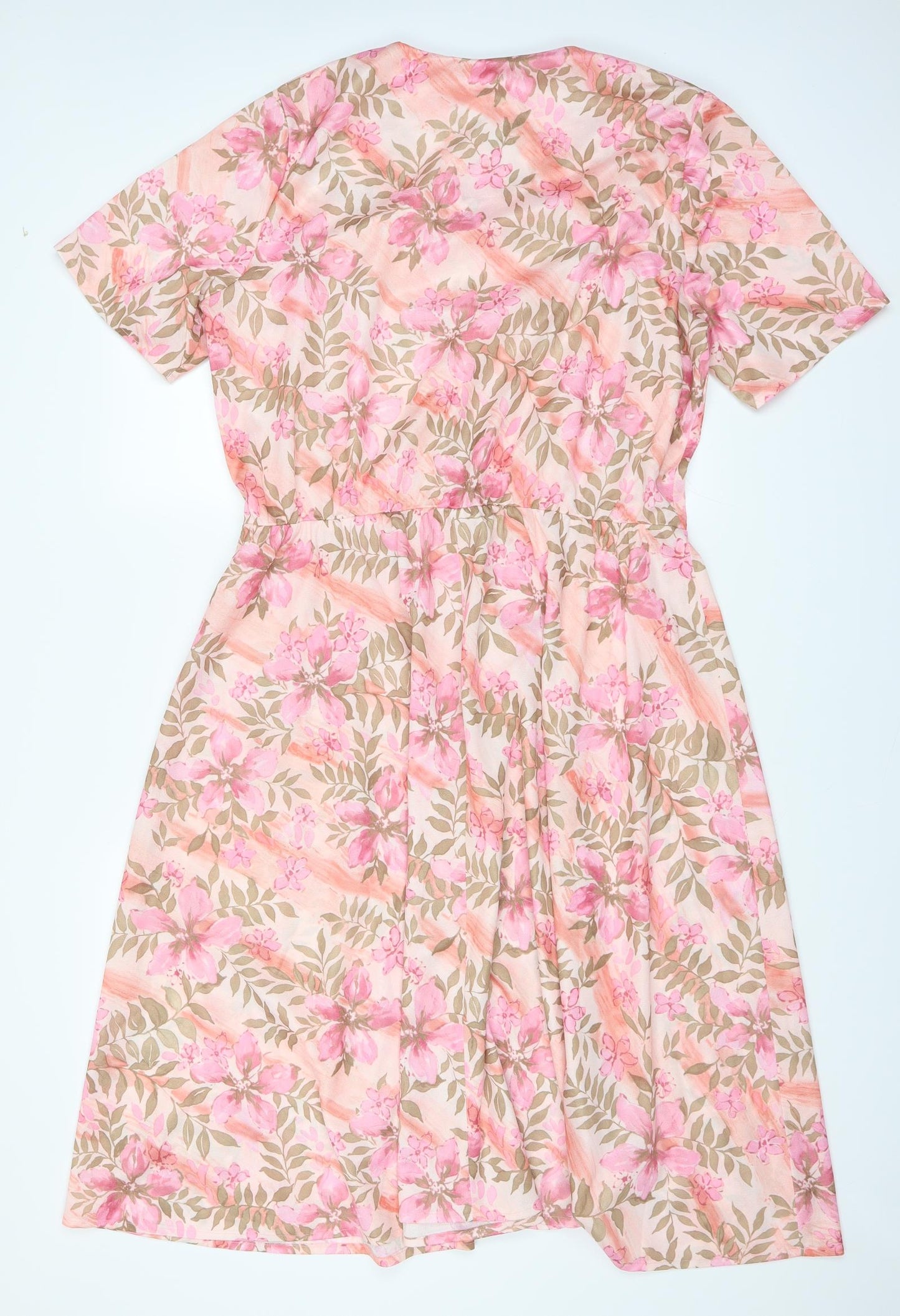 Preworn Womens Pink Floral  Fit & Flare  Size 20