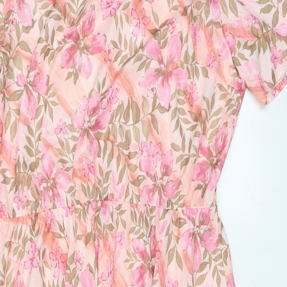 Preworn Womens Pink Floral  Fit & Flare  Size 20