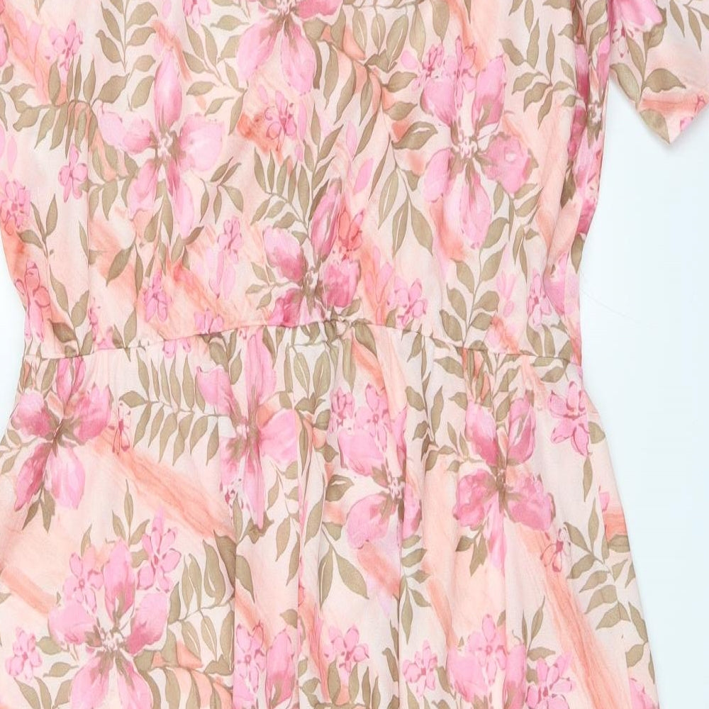 Preworn Womens Pink Floral  Fit & Flare  Size 20