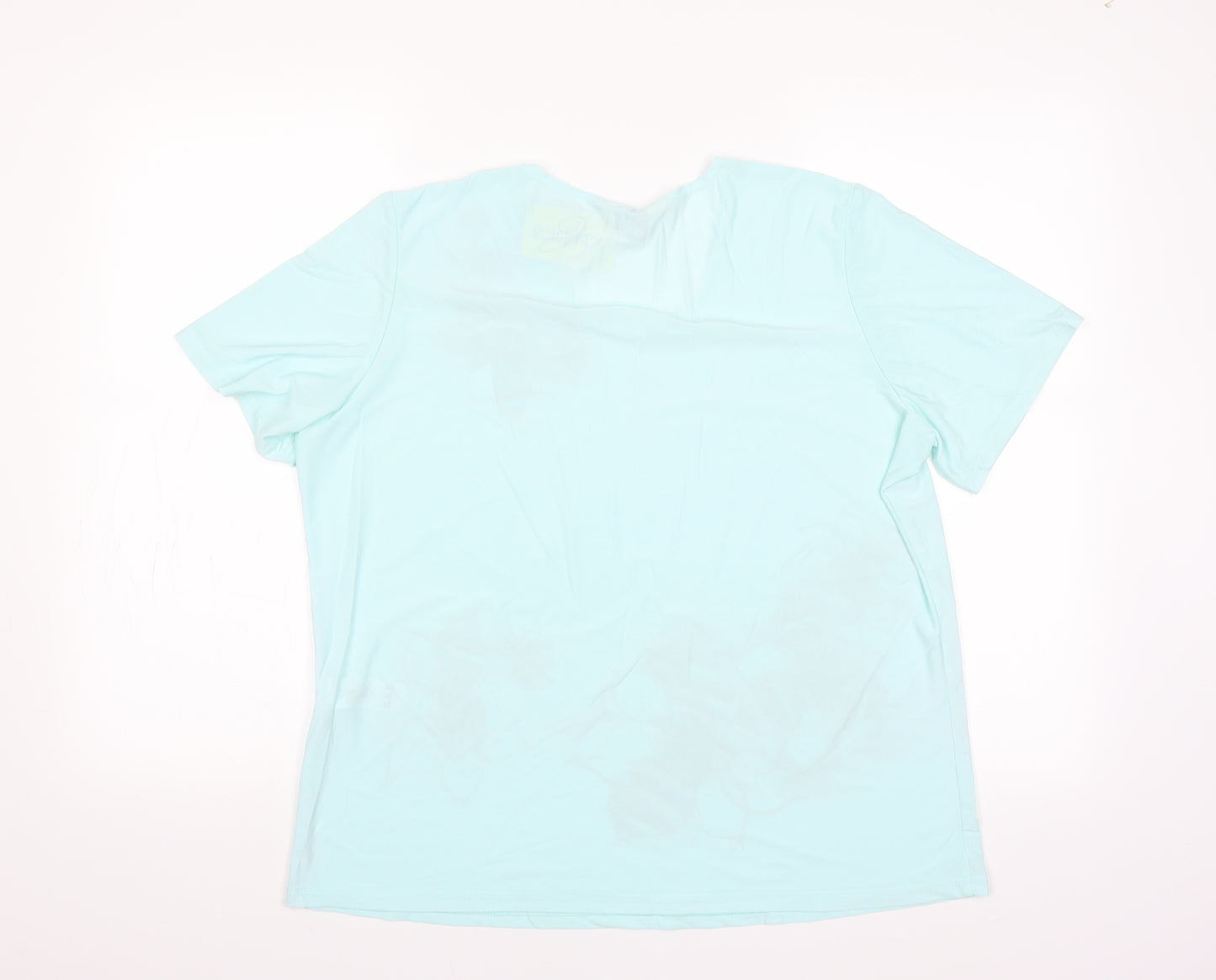 Classics Womens Blue   Basic Blouse Size 16  - floral detail