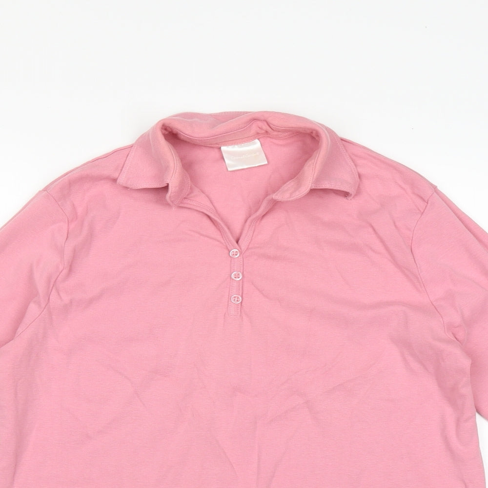 Casual Comfort Womens Pink   Basic T-Shirt Size 16