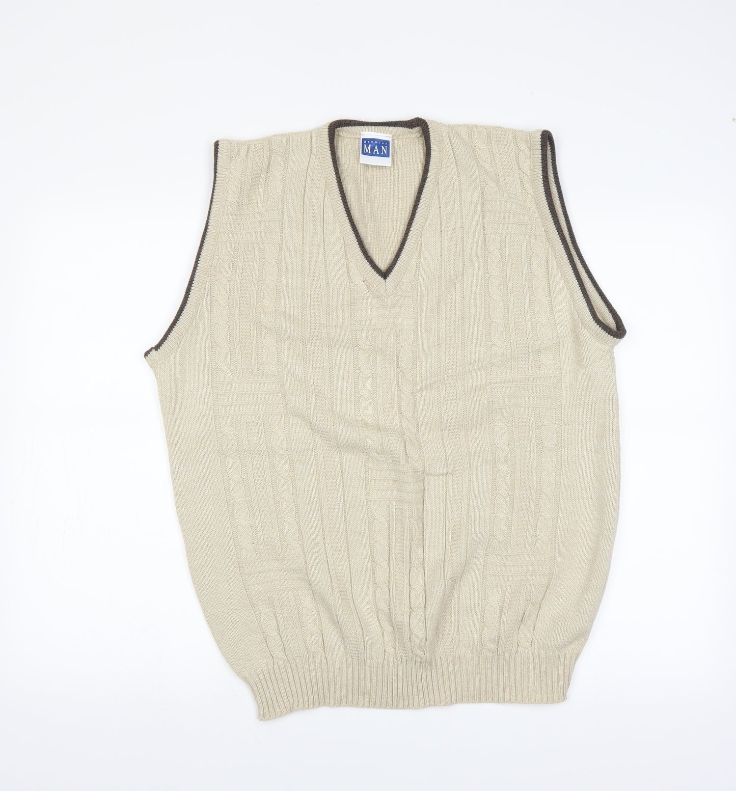 Premier Man Mens Beige   Pullover Jumper Size M