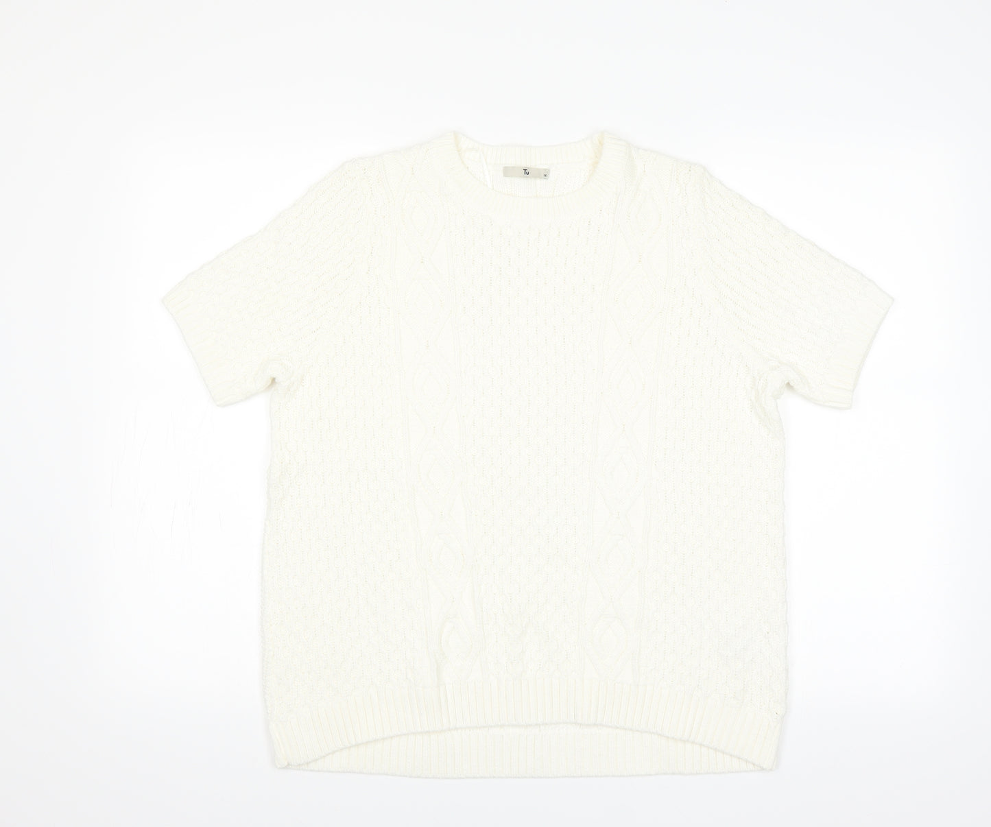 Sainsburys Womens White   Pullover Jumper Size 16