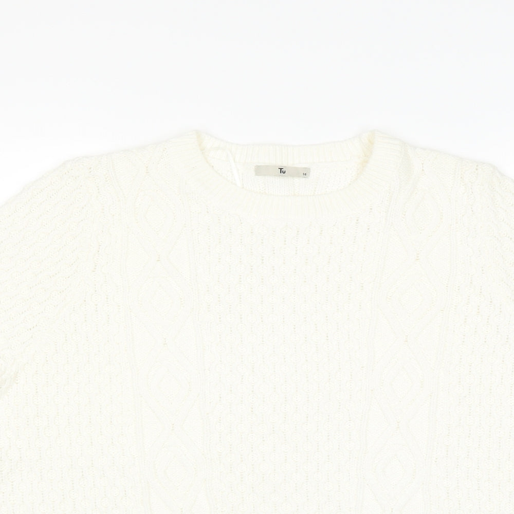 Sainsburys Womens White   Pullover Jumper Size 16