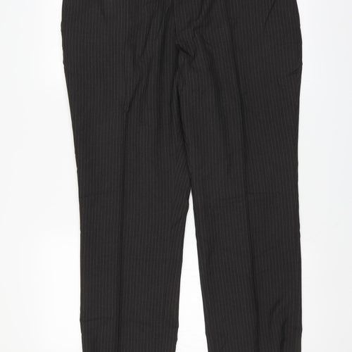 Sainsburys Mens Brown Striped  Trousers  Size 36 in L29 in - SHORT LEG